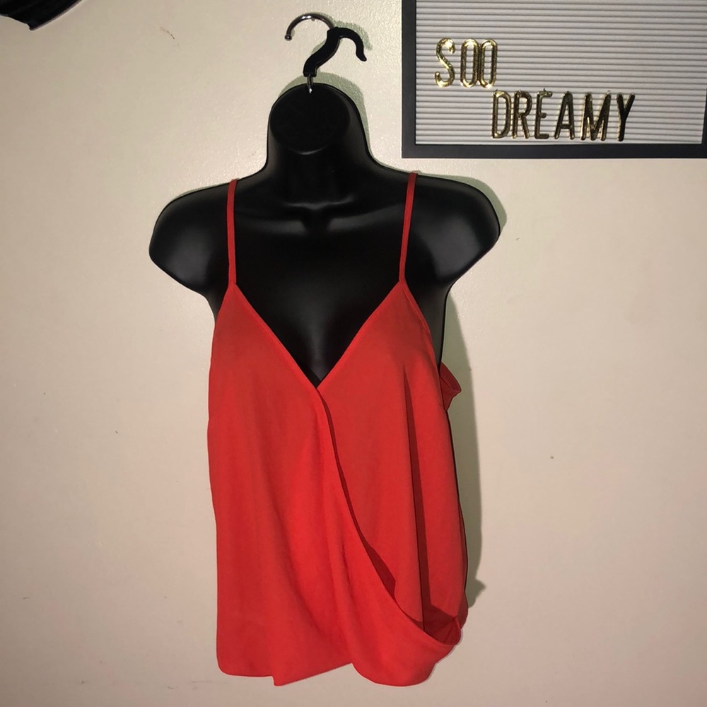 F21 Orange Wrap Tank Top